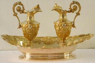 Solid silver gilt Antique French Baroque Cruets